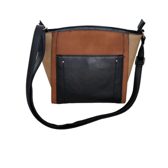 Mia & Luca vegan medium shoulder bag in black and brown - Picture 2 of 10